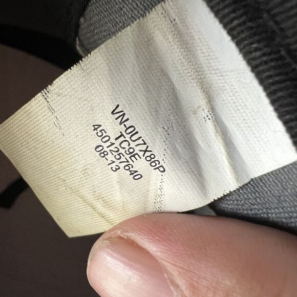 Vans Off The Wall Hat Gray Striped Canvas Brown Logo Adjustable Cap Mens - Picture 10 of 16